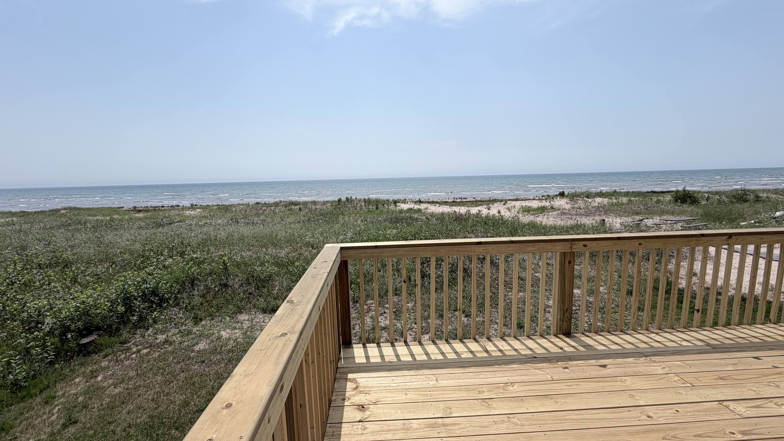 Deck overlooking Lake Michigan near Naubinway